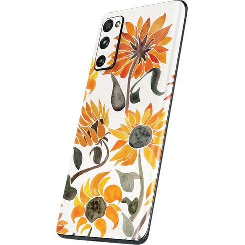 Cat Coq Yellow Sunflower Galaxy S20 Fan Edition Skin